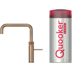 vergelijk de Quooker Fusion square met COMBI+ Messing Patina op debestekokendwaterkraan.nl