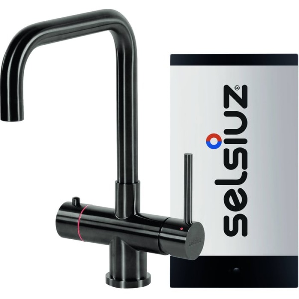 vergelijk de Selsiuz 3-in-1 kokend water kraan haaks met single boiler Gun Metal op debestekokendwaterkraan.nl