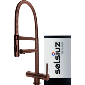 vergelijk de Selsiuz 3-in-1 kokend water kraan XL met single boiler Koper op debestekokendwaterkraan.nl